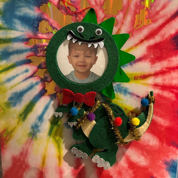 New Set of 4 photo Christmas Ornaments - unicorn, teddy bear, fairy, dinosaur - Picture 3 of 4